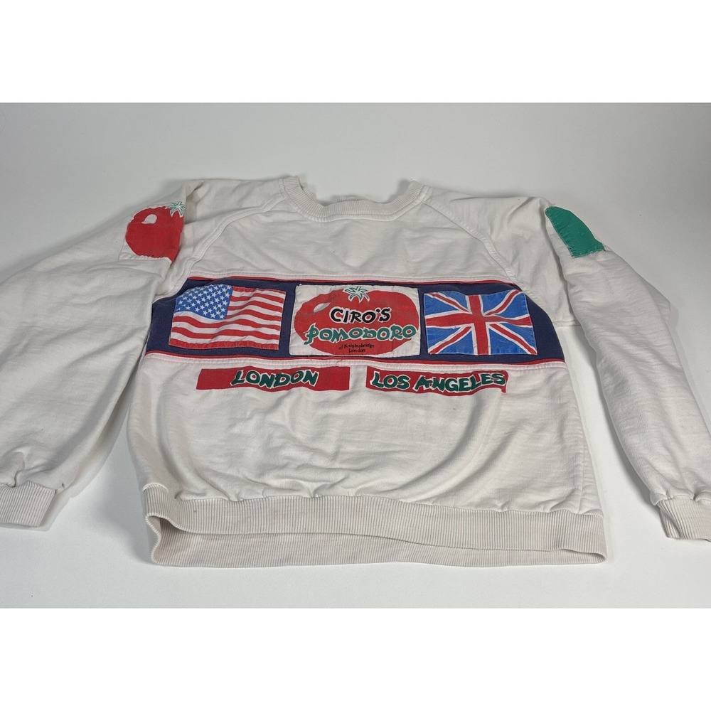 Vintage Ciro Orsini Pomodoro Sweatshirt Size M - London & Los Angeles Flags